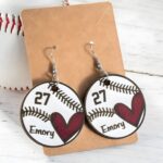 Celebrate Every Home Run – Custom Baseball Earrings with Name & Number – For Proud Players and Devoted Baseball Moms - Image 7