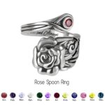 Embrace Timeless Love – Sterling Silver Spoon Ring with Birthstone – A Cherished Token for Mom and Grandmom - Image 2