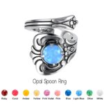 Embrace Timeless Love – Sterling Silver Spoon Ring with Birthstone – A Cherished Token for Mom and Grandmom - Image 4
