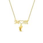 Carry Her Heart Close – Custom Mom Necklace with Baby Feet Charms – A Tender Tribute for New Mothers - Image 2