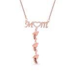 Carry Her Heart Close – Custom Mom Necklace with Baby Feet Charms – A Tender Tribute for New Mothers - Image 3