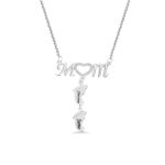 Custom mom necklace with baby feet charms