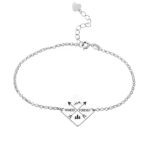 Engraved sterling silver wanderer bracelet for cherished connections