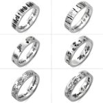 Engraved sterling silver tree ring symbolizing growth