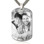 Custom engraved dog tag necklace for Father's Day tribute