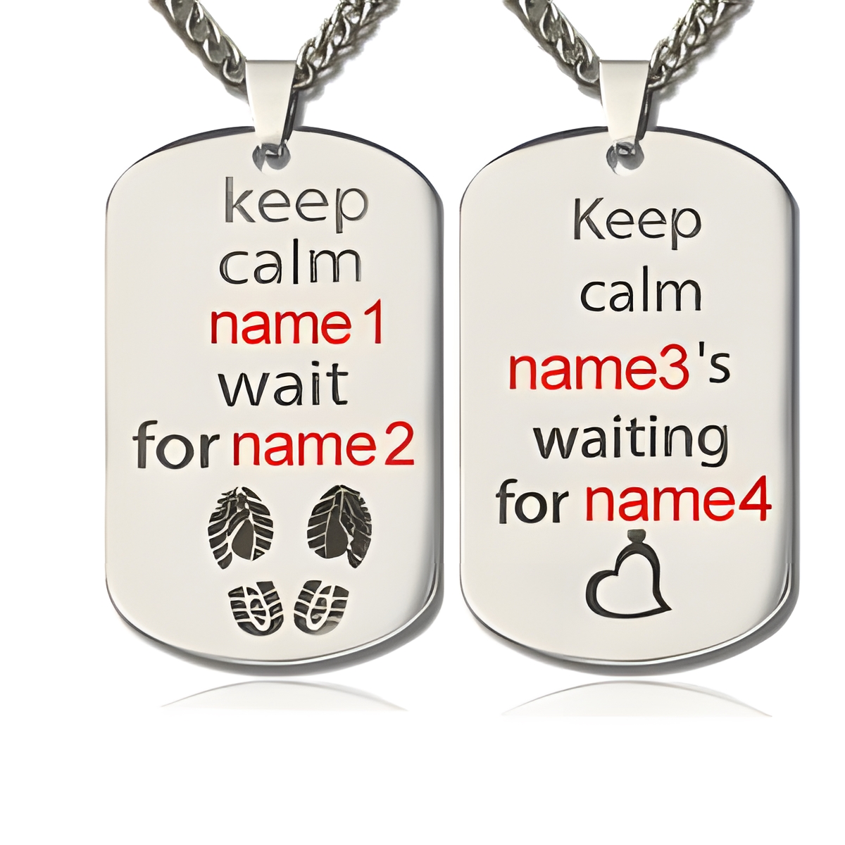 His and Hers Dog Tag Necklaces for couples