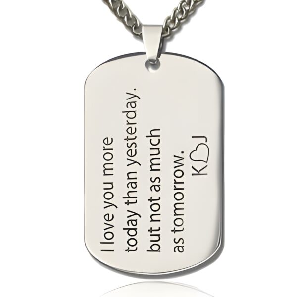 Custom titanium dog tag necklace for heartfelt moments