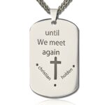 Engraved inspirational dog tag necklace for courage