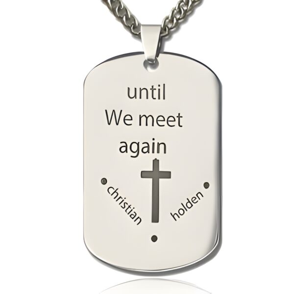 Engraved inspirational dog tag necklace for courage