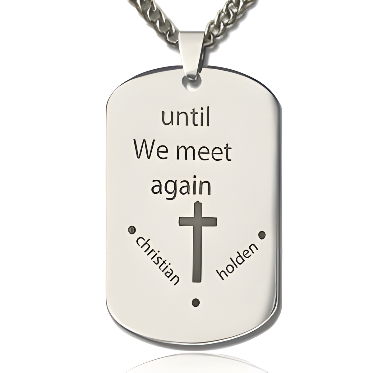 Engraved inspirational dog tag necklace for courage