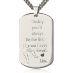 Custom Name Dog Tag Necklace for Dad's love