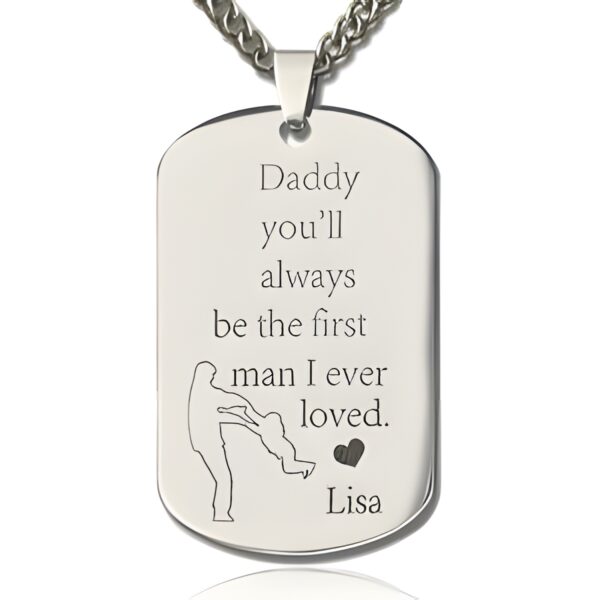 Custom Name Dog Tag Necklace for Dad's love