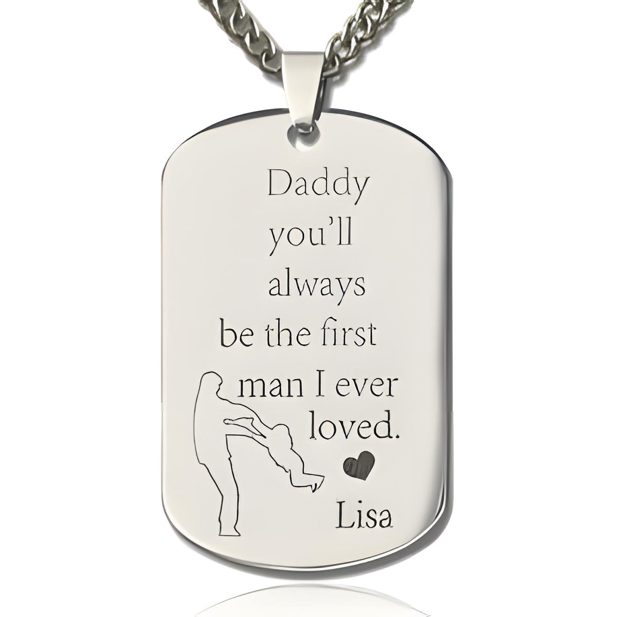 Custom Name Dog Tag Necklace for Dad's love