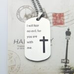 Carry Strength and Faith – Custom Men's Dog Tag Cross Necklace – For Him, A Lasting Symbol - Image 3
