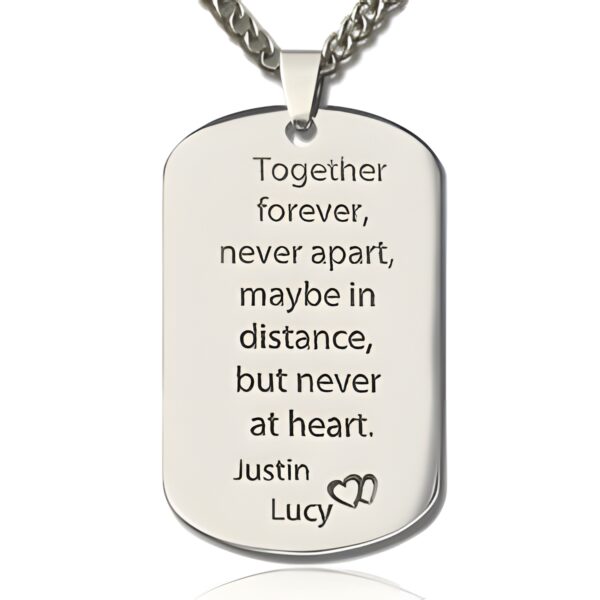 Custom dog tag necklace for him, a heartfelt gift