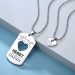 Carry Your Love Close – Engraved Couples Dog Tag Necklace with Heart – A Timeless Token for Two - Image 4