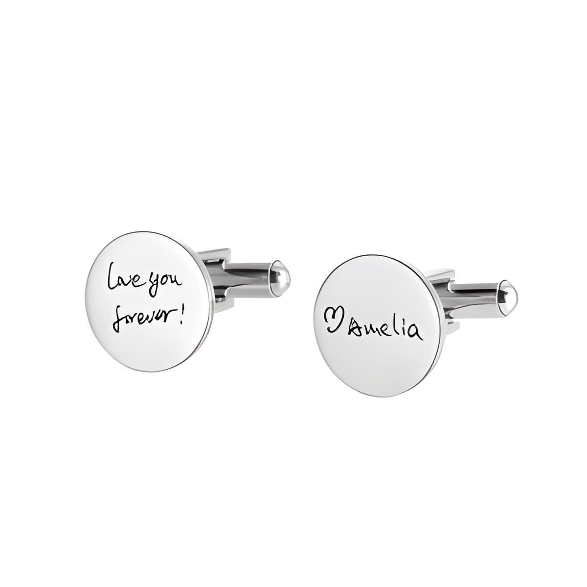 TS52_featured Handwriting disc cufflinks for him, a personal keepsake