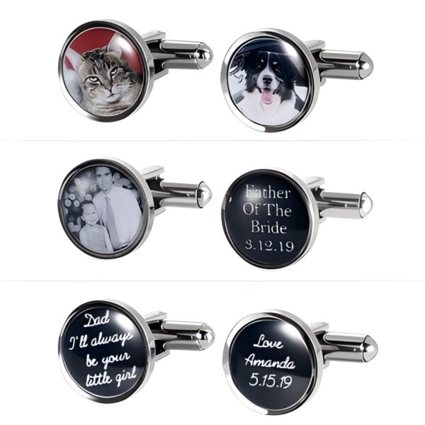 Personalized photo cufflinks for him, heartfelt gift