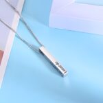 Carry Your Story Close – Engraved Four-Sided Bar Necklace for Him – A Meaningful Token of Connection - Image 3