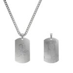 Double-sided photo engraved dog tag necklace for memories