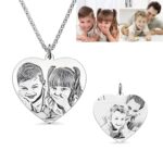 Double-sided photo heart necklace for cherished memories