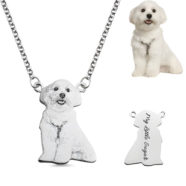 Photo-engraved pet necklace to carry their spirit close