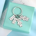 Carry Your Loved Ones Close – Engraved Kids & Pets Charm Keychain – A Heartfelt Keepsake for Cherished Bonds - Image 2