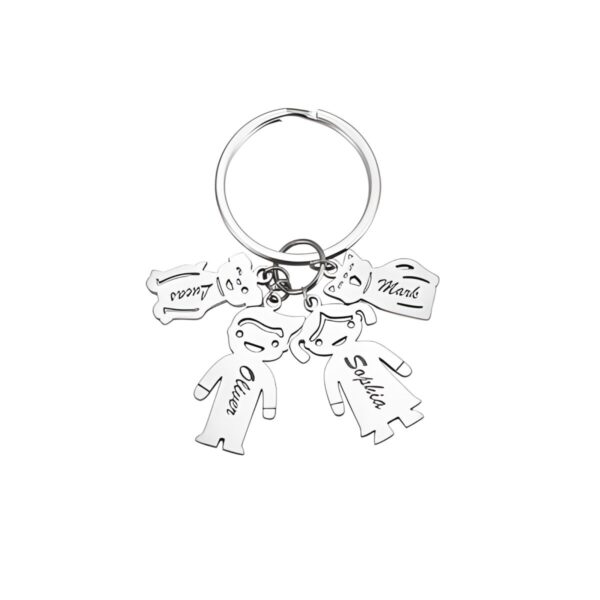 Engraved kids and pets charm keychain for cherished bonds