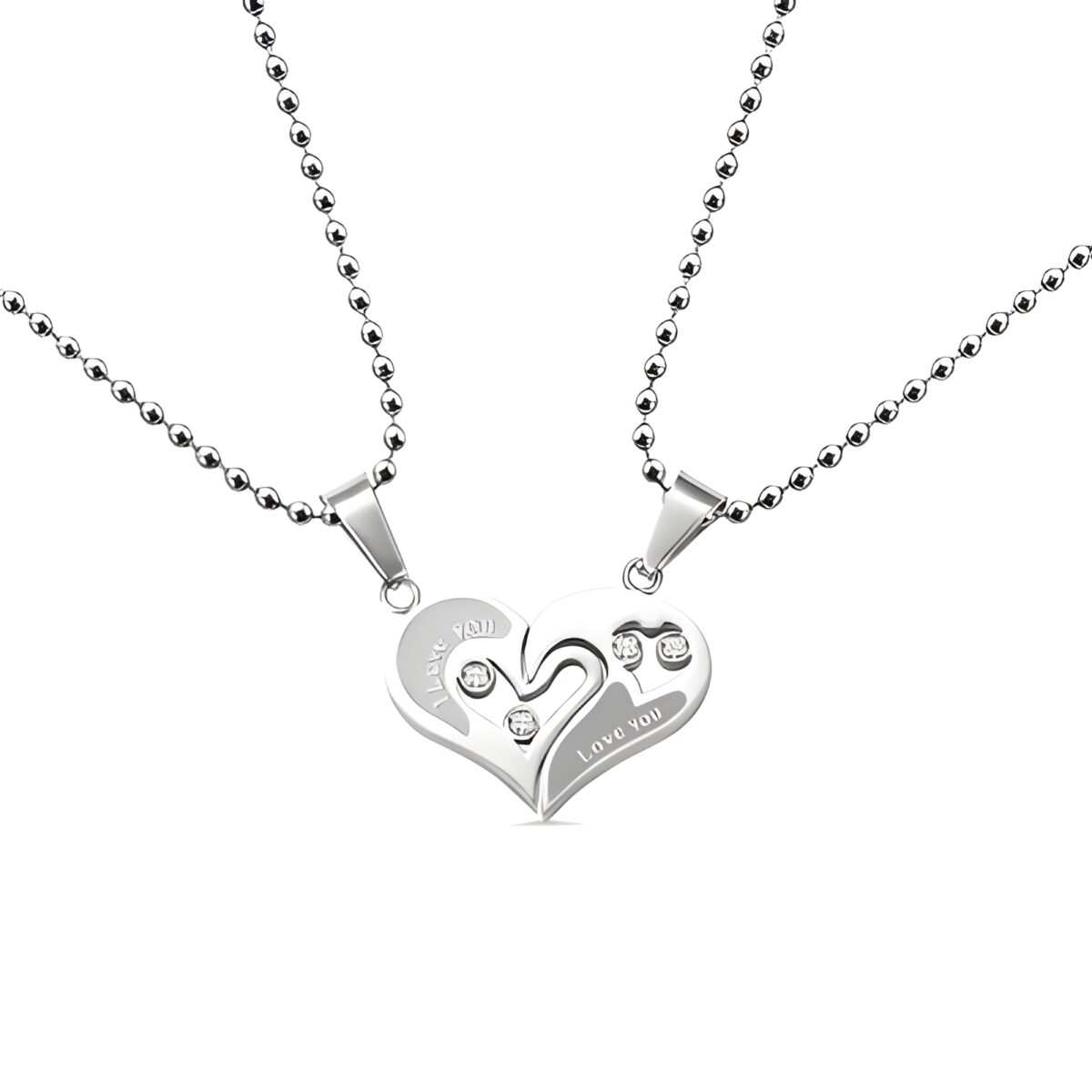 Shareable heart necklace for couples symbolizing love