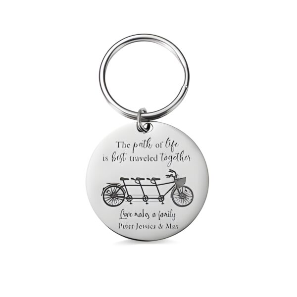 family bicycle keychain gift symbolizing unity