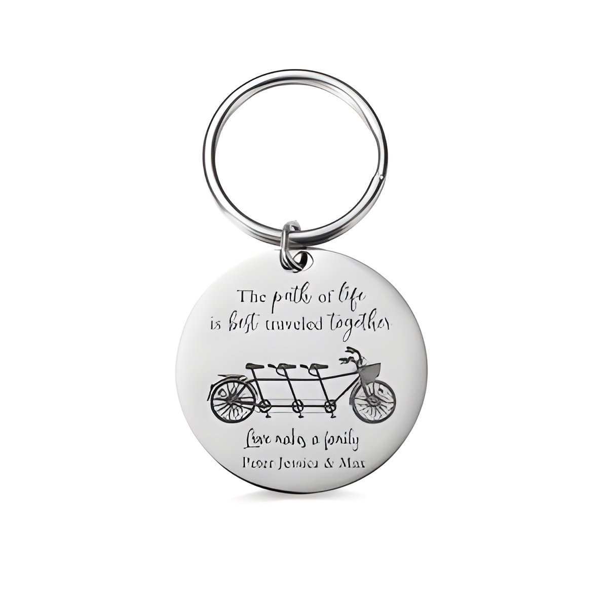 family bicycle keychain gift symbolizing unity