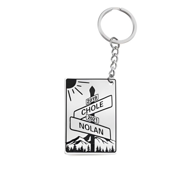 Custom street sign keychain for celebrating love