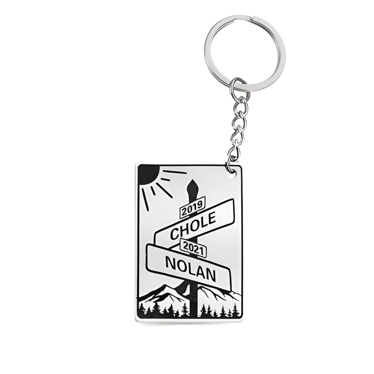 Custom street sign keychain for celebrating love