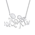Sterling Silver Children's Art Necklace capturing heartfelt doodles