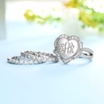 Embrace Love’s Signature – Engraved Heart-Shaped Stackable Ring – A Cherished Token for Her - Image 3