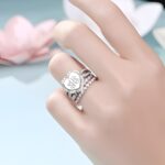Embrace Love’s Signature – Engraved Heart-Shaped Stackable Ring – A Cherished Token for Her - Image 4