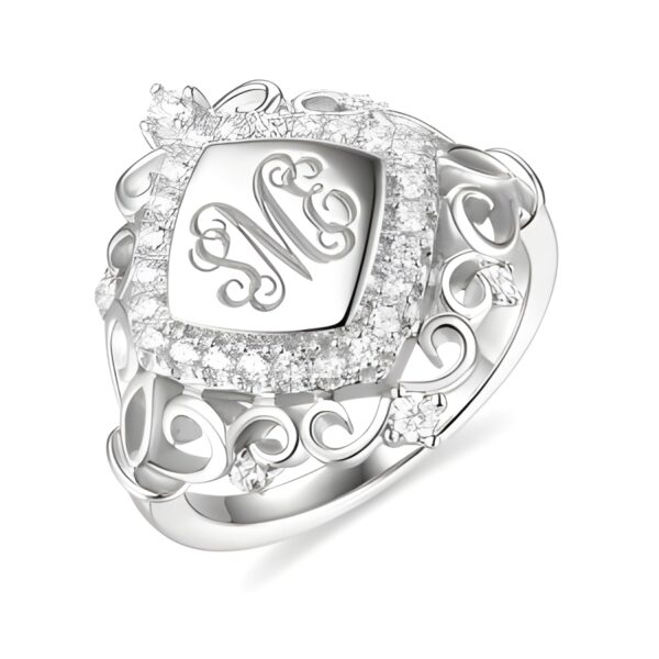 Personalized monogram signet ring for cherished memories