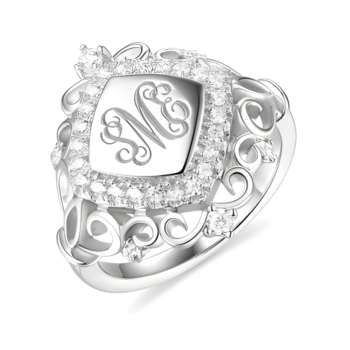 Personalized monogram signet ring for cherished memories