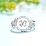 Embrace Her Story – Round Monogram Ring in Sterling Silver – A Cherished Keepsake for Her Special Moments - Image 2