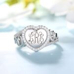 Carry Love Close – Engraved Sterling Silver Heart Monogram Ring – A Timeless Treasure for Her - Image 3