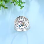 Embrace Your Story – Monogram Cage Ring with Heart Birthstones – A Cherished Gift for Her - Image 4