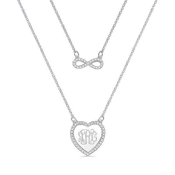 Personalized infinity necklace with monogram for loved ones