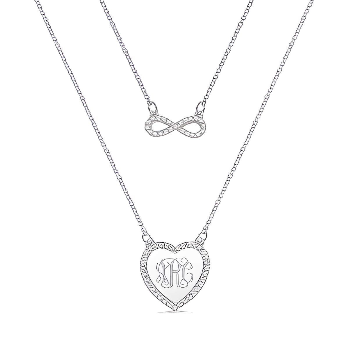 Personalized infinity necklace with monogram for loved ones
