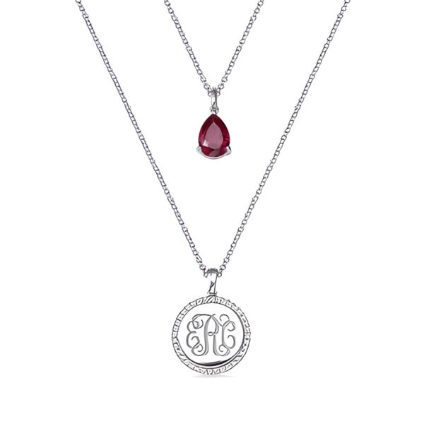Personalized initial birthstone necklace for cherished moments