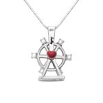 Ferris wheel love necklace with pearl accent