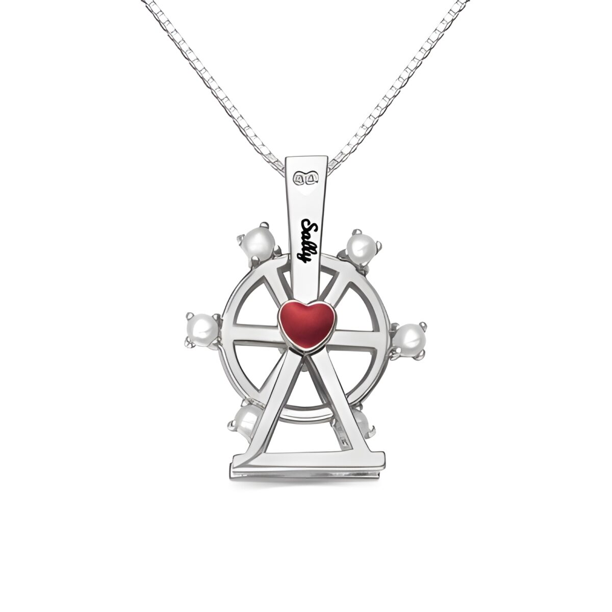 Ferris wheel love necklace with pearl accent