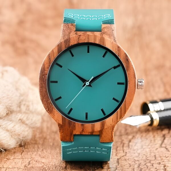 Bamboo leather watch for men embracing nature's elegance