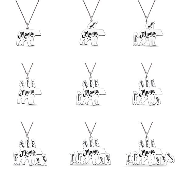 Mama Bear Necklace with Custom Bear Babies for moms
