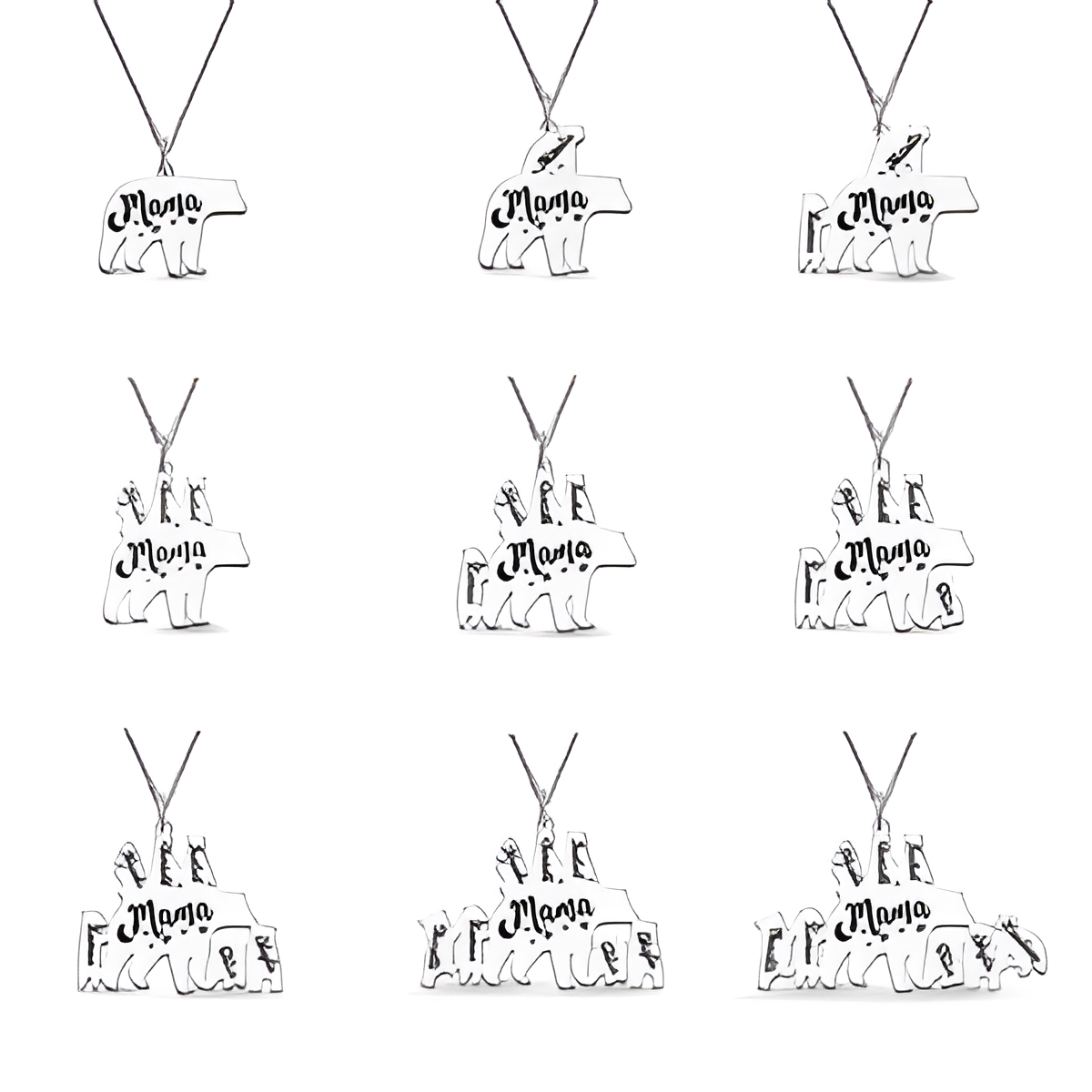 Mama Bear Necklace with Custom Bear Babies for moms