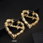 Embrace Your Story – Custom Bamboo Heart Hoop Earrings – A Radiant Gift for Her - Image 3